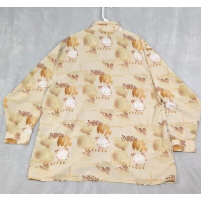 Camisa Southpole Para Hombres XXL Amarilla Abotonada Suave Estampado Completo Tecnología AOP Foto 1 de 4