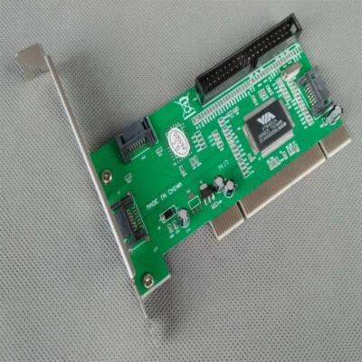 New ONE 3 Port SATA + IDE Serial HDD ATA PCI Card VIA VT6421A - Image 1 of 3