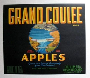 1940s Grand Coulee Dam Apple Crate Label - Picture 1 of 1