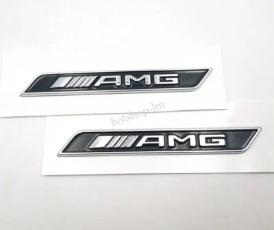 3D Side Emblem Chrome&Black Fender Badge For Mercedes Benz AMG GLE C E S CL SL - Image 1 of 4