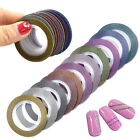 12 Rolls Nail Art 1Mm Adhesive Striping Tape Line Decals Sticker Decoratio-Fo