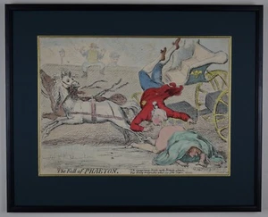 The fall of Phaeton. Original etching by James Gillray, published 1788 - Picture 1 of 12