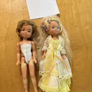 2-Vintage 1986 Mattel Lady Lovely Locks Dolls Yellow Dress Bx1 - Picture 1 of 10
