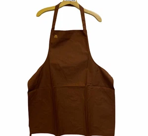 De colección años 80 1986 McDonalds comida rápida empleado delantal uniforme borgoña NUEVO Disfraz - Imagen 1 de 6