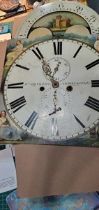 Wm Hinkley New Castle Under the Lyme Handpainted Clock Face & Parts Early 1800s - Picture 1 of 20
