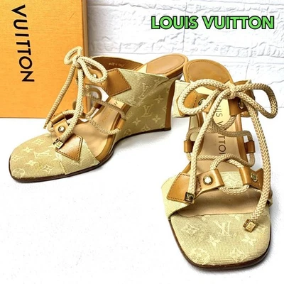 Sandalias LOUIS VUITTON suela de cuña EU35,5, tacón: 3,5 pulgadas usadas envío gratuito Foto 1 de 4