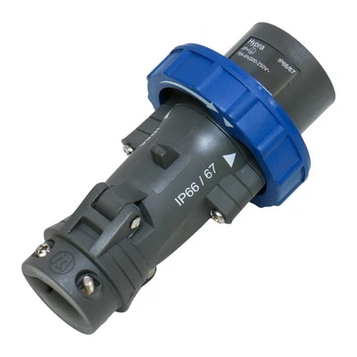 51156 LEGRAND, Straight cont.plug 200V 16A 2P+A Hypra - IP 66/67-55 - IK 09, ... - Image 1 of 4