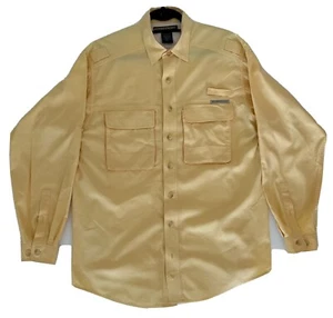 Exofficio Shirt Mens Large Yellow Vented Long Sleeve Hiking/Fishing Button Front - Picture 1 of 6