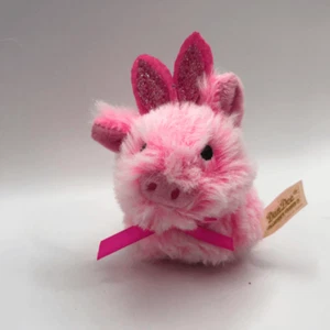 Dan Dee Miniature Palm Pet Fuzzy 4.5" Pink Oinking Pig-Bunny Interactive Toy - Picture 1 of 10