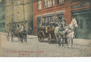 Providence RI * Franklin Hose Fire Co. No. 4  Horse Drawn Fire Engine  ca 1908 - Picture 1 of 2