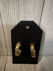 Vintage Halbcreolen Ohrringe goldfarben - Bild 1 von 3