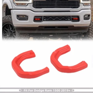 2PCS Red Front Tow Hook Covers Kit Fits for Dodge RAM 1500 2019-2025 Accessories - Picture 1 of 15