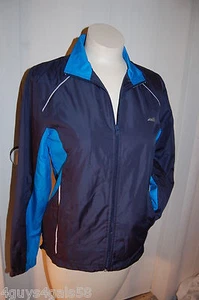Womens Windbreaker Jacket NAVY BLUE TURQUOISE Zip Front AVIA Light Weight S 4-6 - Picture 1 of 3