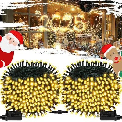 OZS conectável luzes de Natal brancas quentes externas internas, pacote com 2 164 pés 400 LED  - Imagem 1 de 4