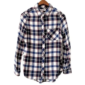 Kenneth Cole Reaction Blue Plaid Button Up Long Sleeve Shirt Women's Size Small - Picture 1 of 5