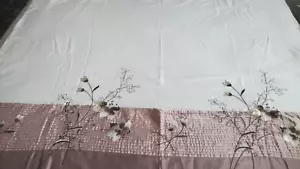 VINTAGE Beautiful Embroidered Pink/White Single Duvet Cover & Pillowcase - Picture 1 of 7