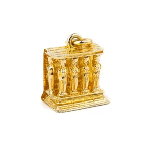 Caryatids Charm Pendant 14K Yellow Gold, Acropolis Athens, Erechtheion Greece - Picture 1 of 5