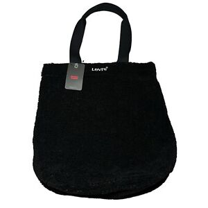 Levis Black Sherpa Tote Bag NWT 16” X 15” X 5” Responsibly Made Grocery Trip