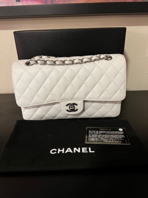 Chanel White Caviar Medium Classic 2.55 Double Flap Bag – Boutique Patina