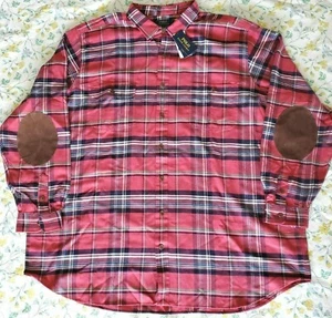 Polo Ralph Lauren Mens Plaid Flannel Button-Up Shirt Red Big & Tall 2XLT New - Picture 1 of 7