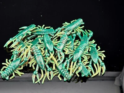 (16) 2" MINI CRAW "Motor Oil/Red" Crappie Panfish Jig Crawfish Lure Soft Plastic - Image 1 of 3