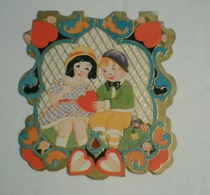 Vintage Valentine card- Used, Made in the USA , Childrens/school style, folded - Picture 1 of 3