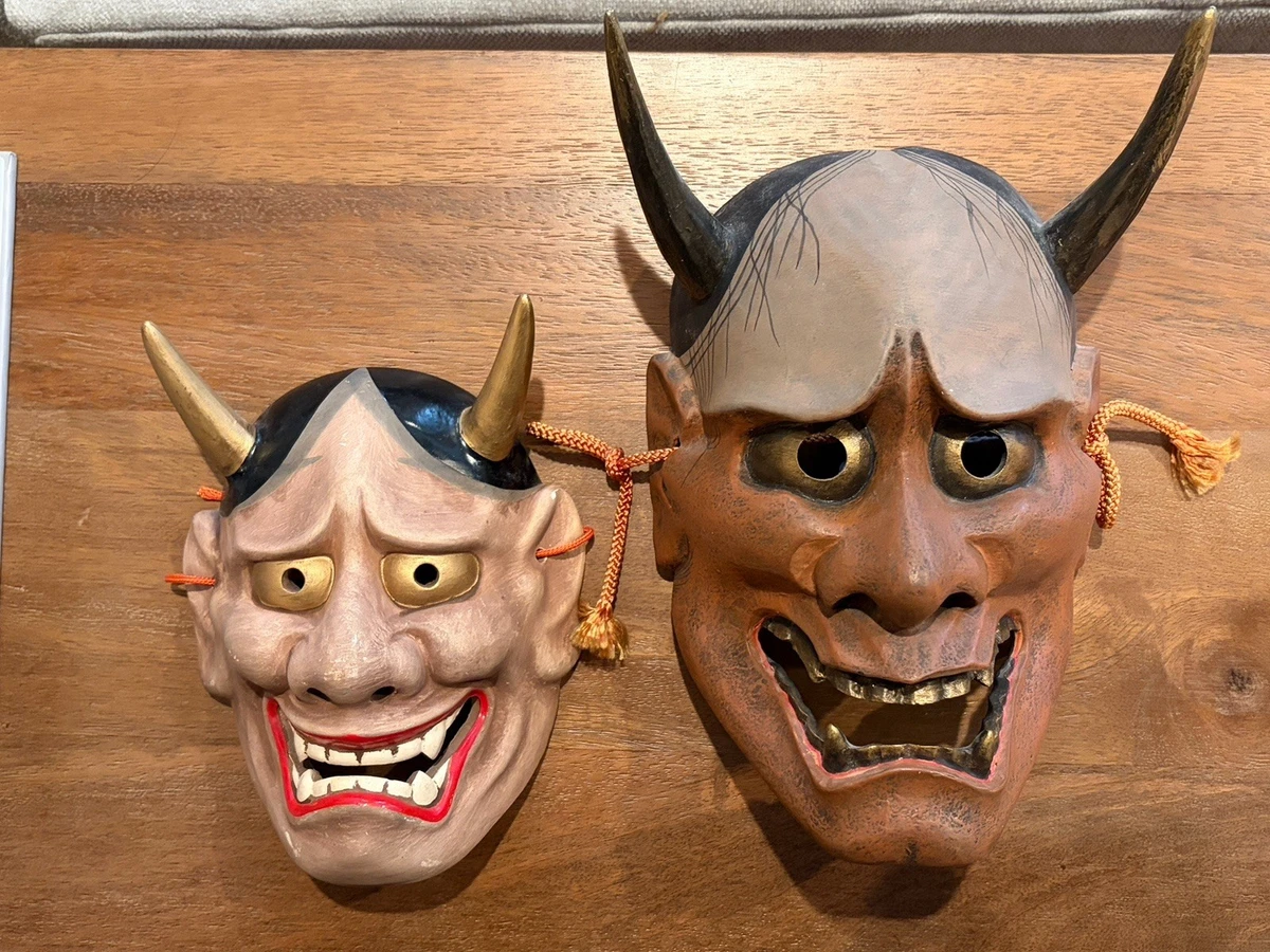 木制日本古董面具| eBay