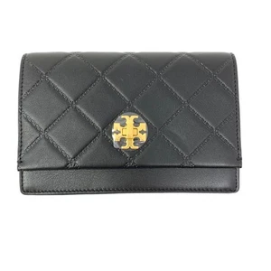 Tory Burch Quilted Georgia Turnlock Mini Leather Crossbody Handbag Black NEW - Picture 1 of 9