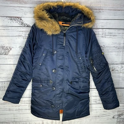 Abrigo Parka Militar Alpha Industries N-3B Gen 1 Chaqueta Puffer Azul Para Hombre Talla XS Foto 1 de 4