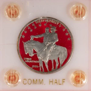 1925 Stone Mountain Commemorative Silver Half Dollar Cut Out Capital Plastic - Picture 1 of 4