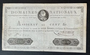 France - Louis XVI - Très Rare Assignat de 100 Livres du 29-09-1790 - Picture 1 of 2