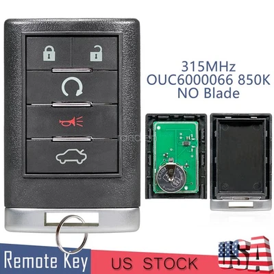 Llavero remoto de entrada sin llave 5 botones para Cadillac CTS 2008-2013 DTS 2008-2011 Foto 1 de 4