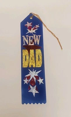 Nueva Cinta de Premio "Nuevo Papá" Azul 2"x8" para Celebración del Día del Padre Nuevo Papá Foto 1 de 3