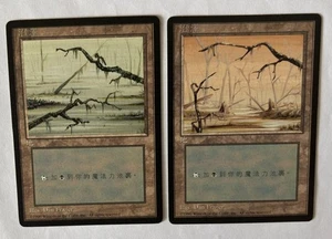 MTG 2X CHINESE BLACK BORDERED SWAMP NM FBB MAGIC THE GATHERING BASIC LAND - Picture 1 of 6