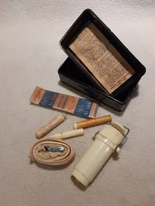 Vintage US Snake Bite Kit Military Black Bakelite? Old Plastic Box - Picture 1 of 10