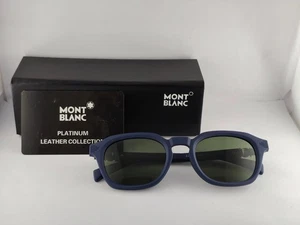 Luxus Montblanc Sonnenbrille | blaues Metallgestell | 100 % UV-geschützte grüne Gläser - Bild 1 von 7