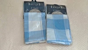 Serpientes a cuadros azules NUEVAS en paquete 4 17"" x 17"" 100% algodón color ángel dobby - Imagen 1 de 4