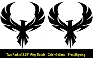 Phoenix Bird Paquete de Dos Calcomanías de Vinilo Espejadas 5.75" Ventanas de Coche Portátil Portátil Notebook - Imagen 1 de 5