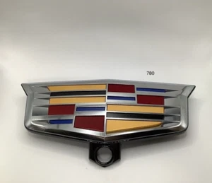 NEW CADILLAC ESCALADE 19-23 FRONT GRILLE EMBLEM W/ CAMERA HOLE 84570626 OEM - Picture 1 of 4