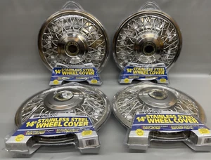 Rally Wire Wheel Cover Hub Cap 14 Inch Set of 4 (Read) - Picture 1 of 13