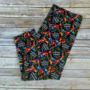 Throat Punch Day Floral Flower Women's CAPRI Leggings OS One Size 2-12 - Picture 1 of 3