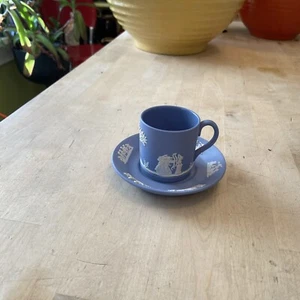 Wedge wood Blue And White Demitasse Cup And Saucer - Picture 1 of 12
