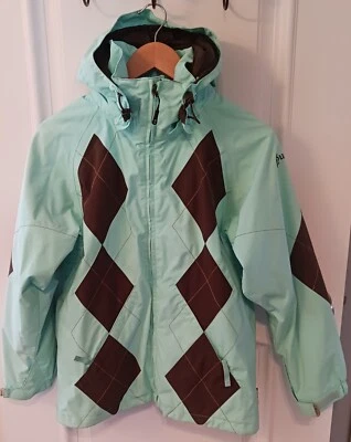 Sistema de Chaqueta Burton Niños Talla XL Turquesa/Marrón Argyle Forro de Vellón Extraíble Foto 1 de 4