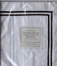 RESTORATION HARDWARE ITALIAN HOTEL BROWN SATIN STITCH KING EURO SHAM 26" X 34"