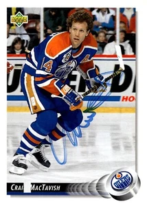 Craig MacTavish - Signed 1992-93 Upper Deck Card #425 - Edmonton Oilers - Picture 1 of 2