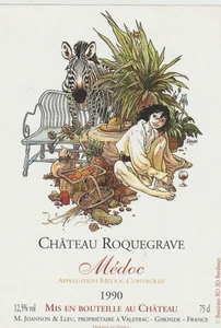 FRANK etiquette de vin chateau Roquegrave 1990 - Picture 1 of 1