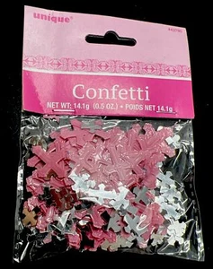Konfetti Pink & Silver Cross 0,5 Oz - Bild 1 von 1