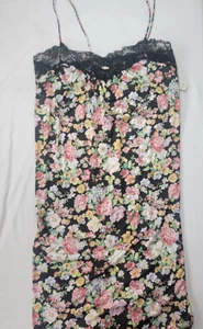 Camisón largo Lorraine vintage para mujer negro floral encaje talla 2X NUEVO - Imagen 1 de 7
