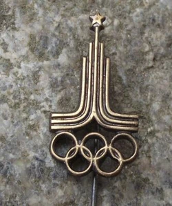 1980 Moscow Summer Olympic Games Soviet Union Official Tower Logo Pin Badge - Picture 1 of 2