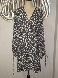 NEW w TAGS BOOHOO size 16 womens leopard ruffle skater dress - Picture 1 of 3
